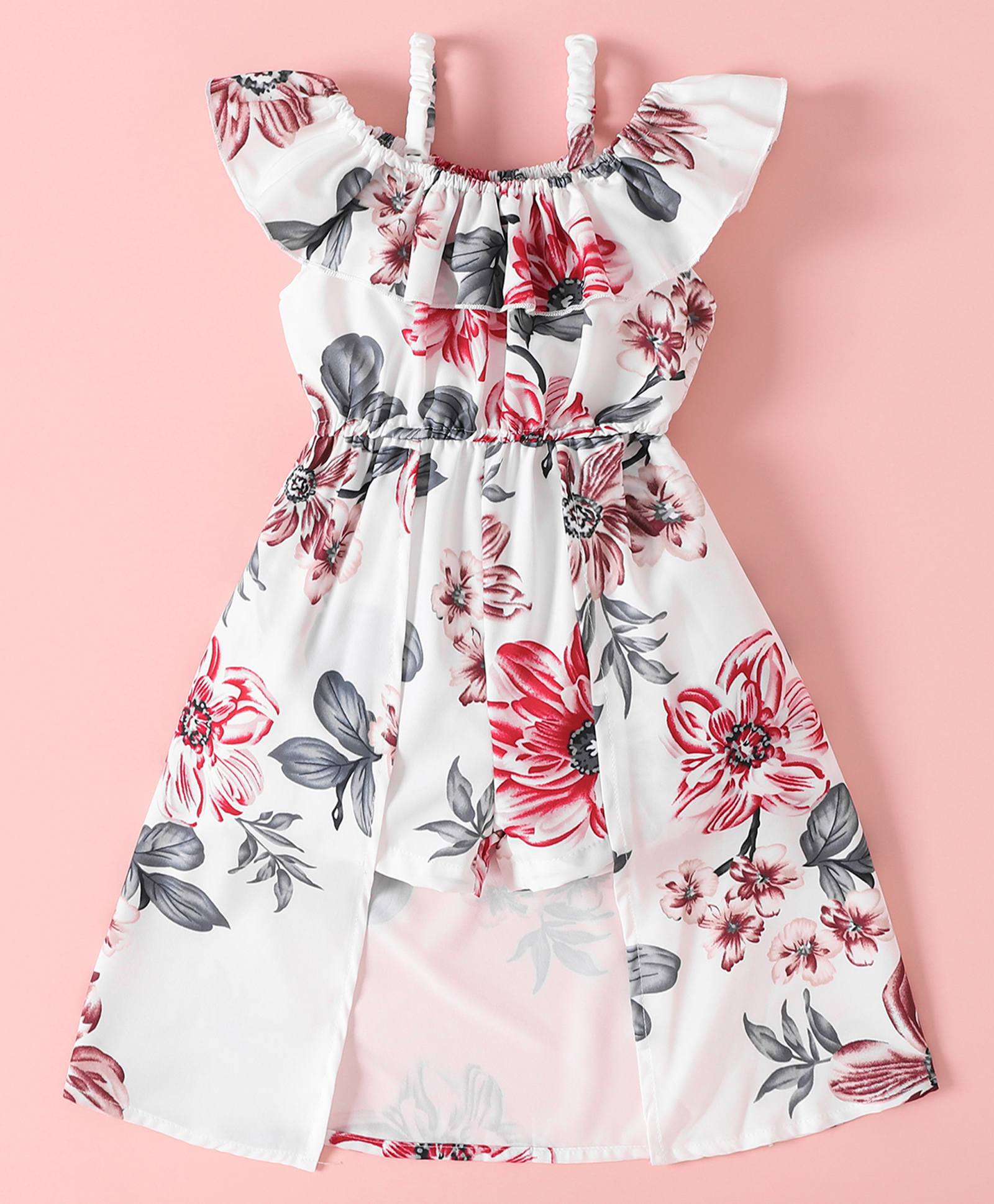 Kookie Kids Singlet Sleeves Jumpsuit With Floral Print - White-picture-12