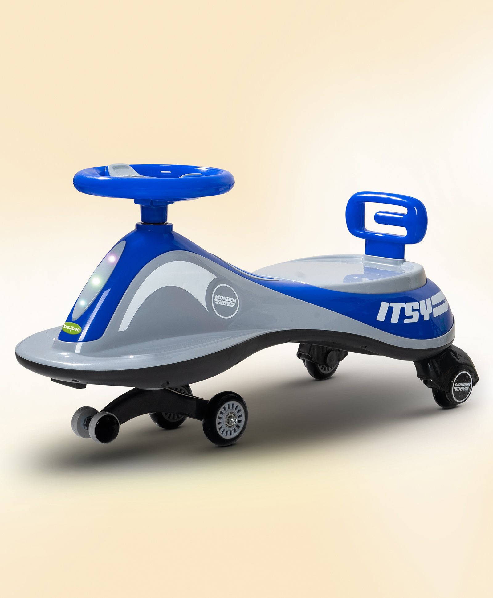 Baybee Pulto Kids Magic Swing Cars for Kids, Twister Ride on Toy Kids Car with LED Lights, PP Wheels & Music (Blue)