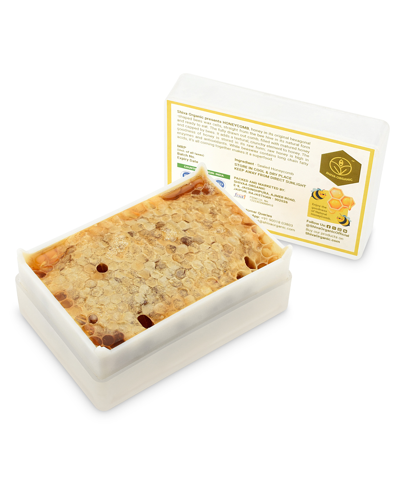 Shiva Organic Raw Honey Comb l 100% Natural and Pure I Collected and Packed by Honeybees - 250g-picture-16