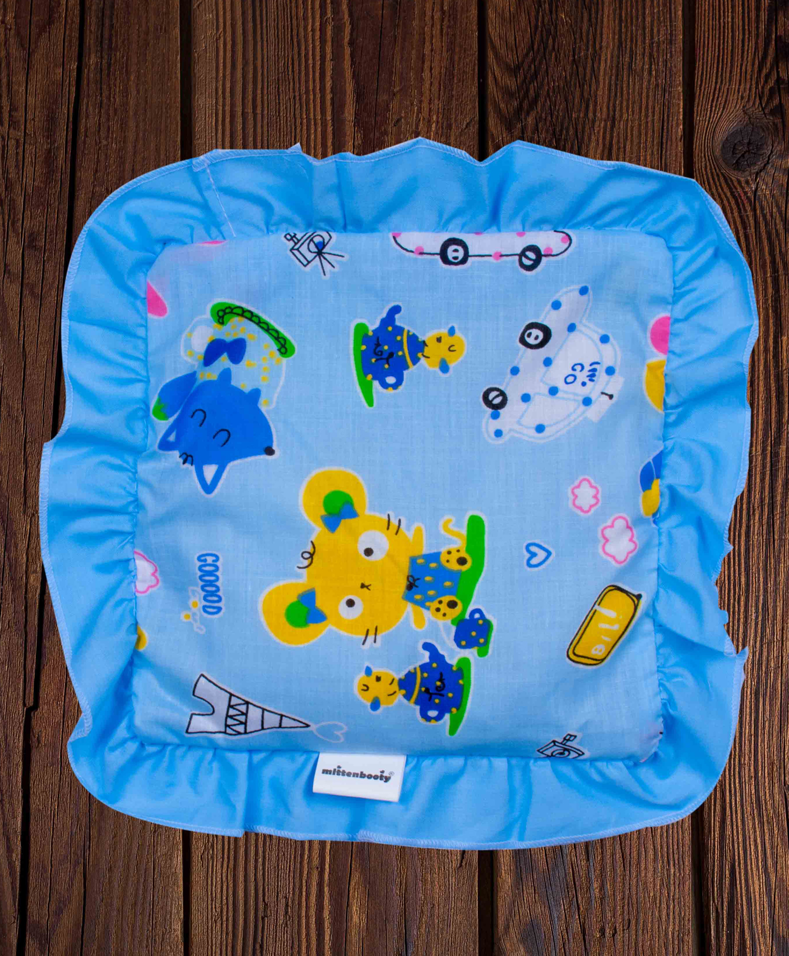 Mittenbooty baby mustard seed or Rai Pillow Square -Car print Blue-picture-25