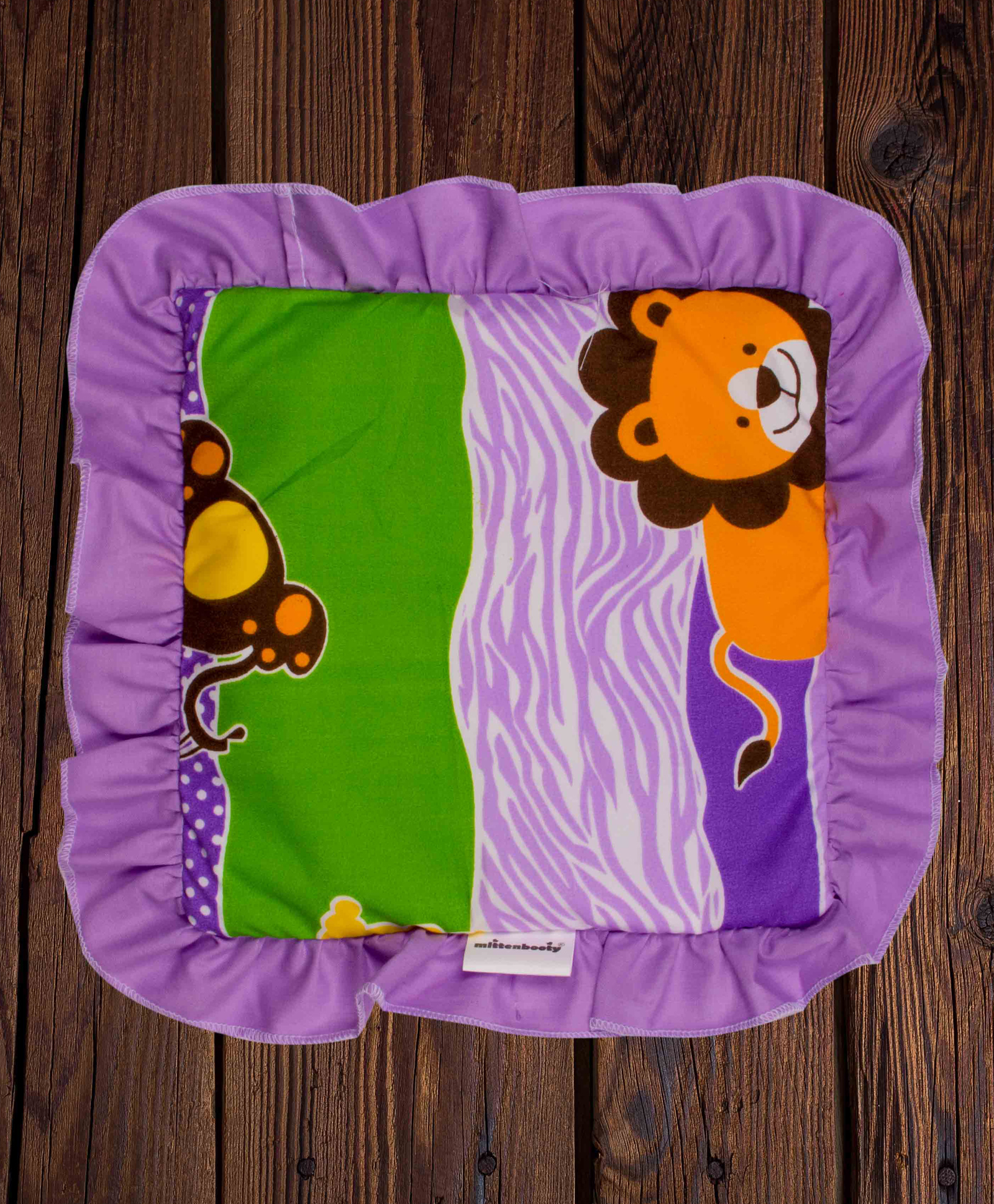 Mittenbooty baby mustard seed or Rai Pillow Square -Lion print Purple-image-15