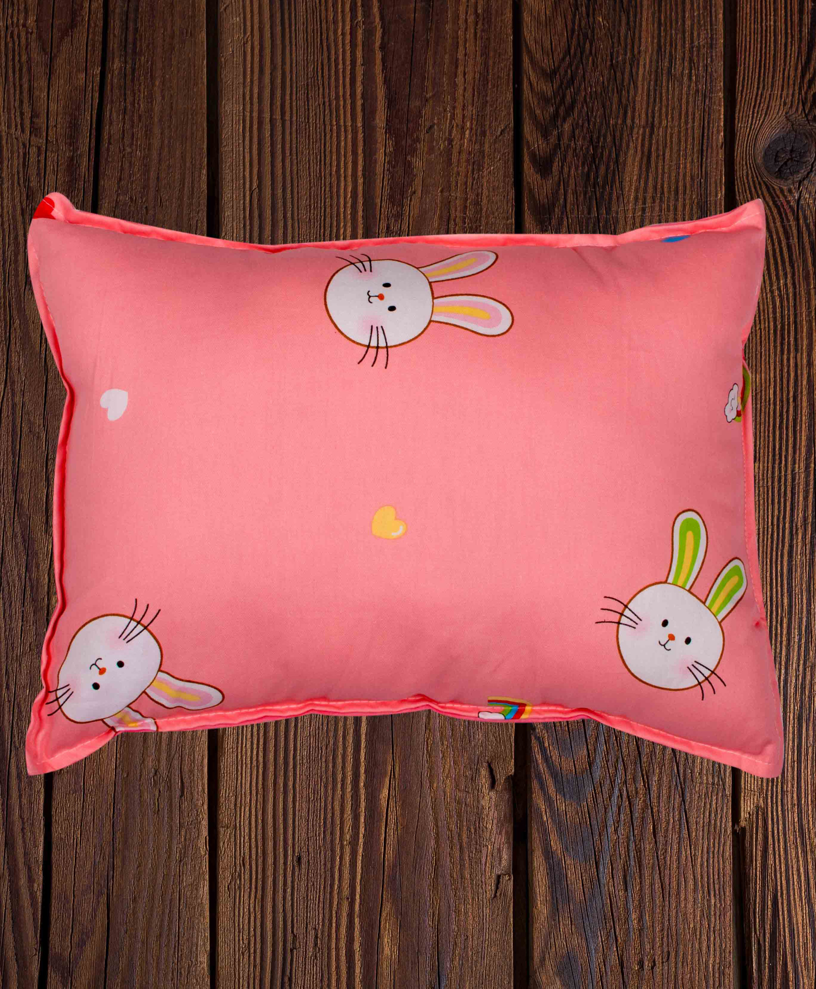 Mittenbooty baby soft Pillow with pollyfill filling -Buny print Peach-image-7