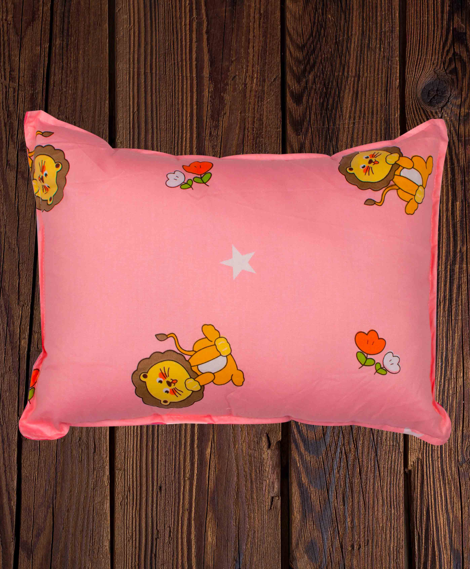 Mittenbooty baby soft Pillow with pollyfill filling -Lion print Pink-image-12