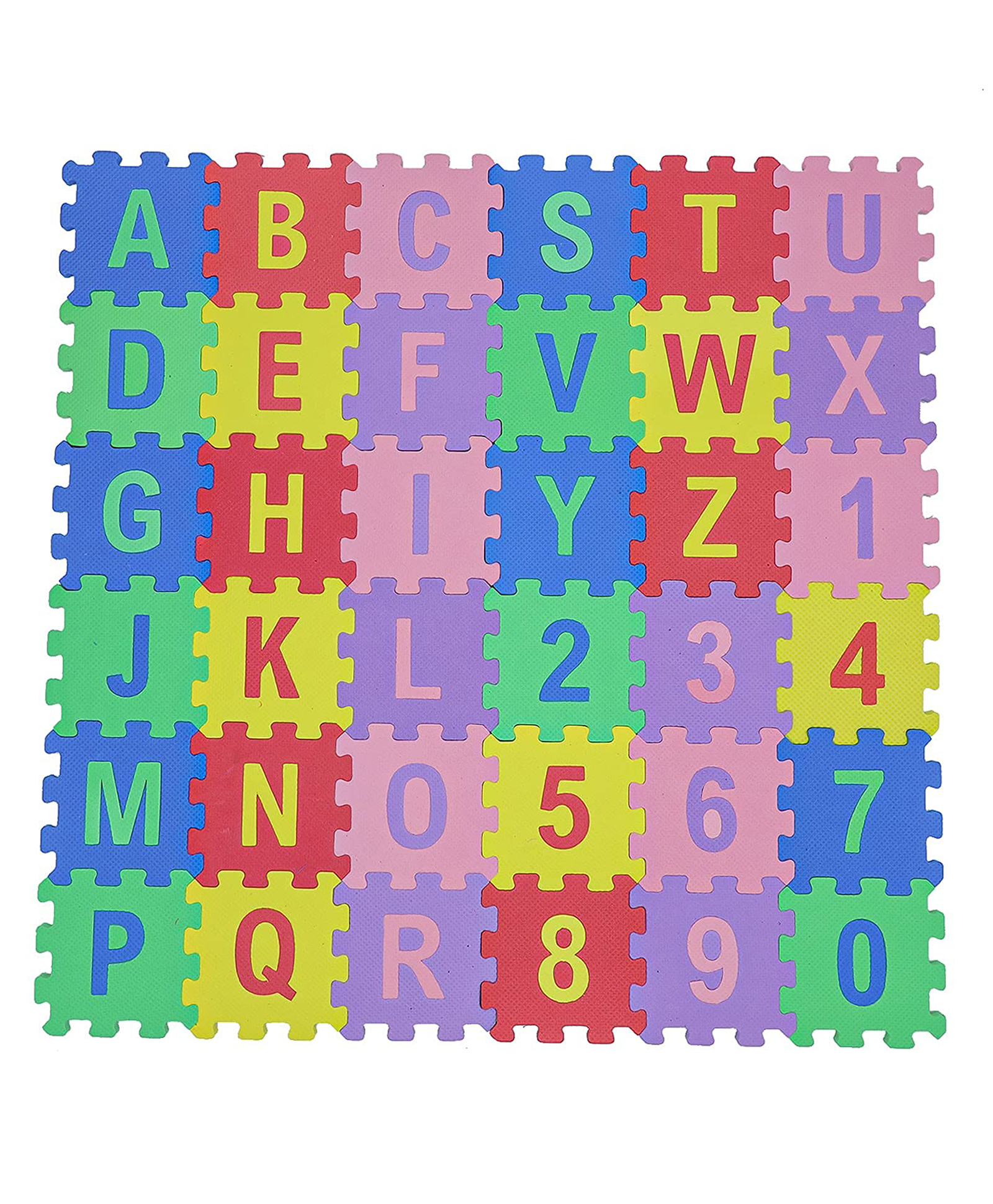 Muren Toxic Eva Foam Alphabetic Puzzle Mat ABC + Numbers 1 to 10 Flooring Mat With Interlocking Puzzle Multi Color - 36 Pieces-image-15