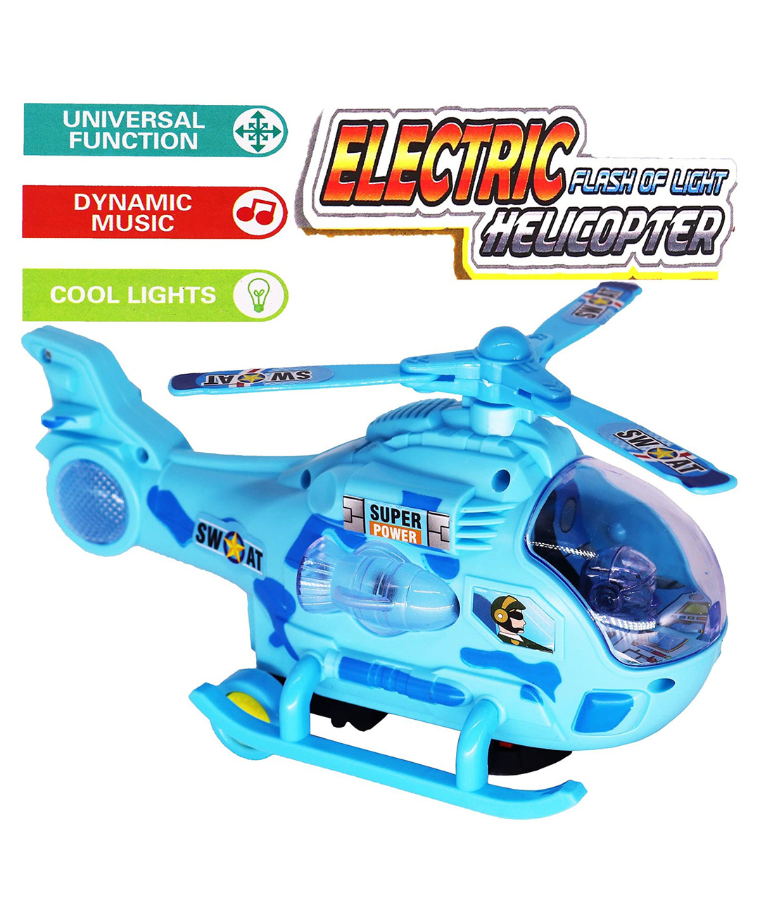 Sanjary Battery Operator Electric Helicopter 360 Degree Rotation With Musical And 3D Led Lights Toys For kids -Color May Vary-image-20