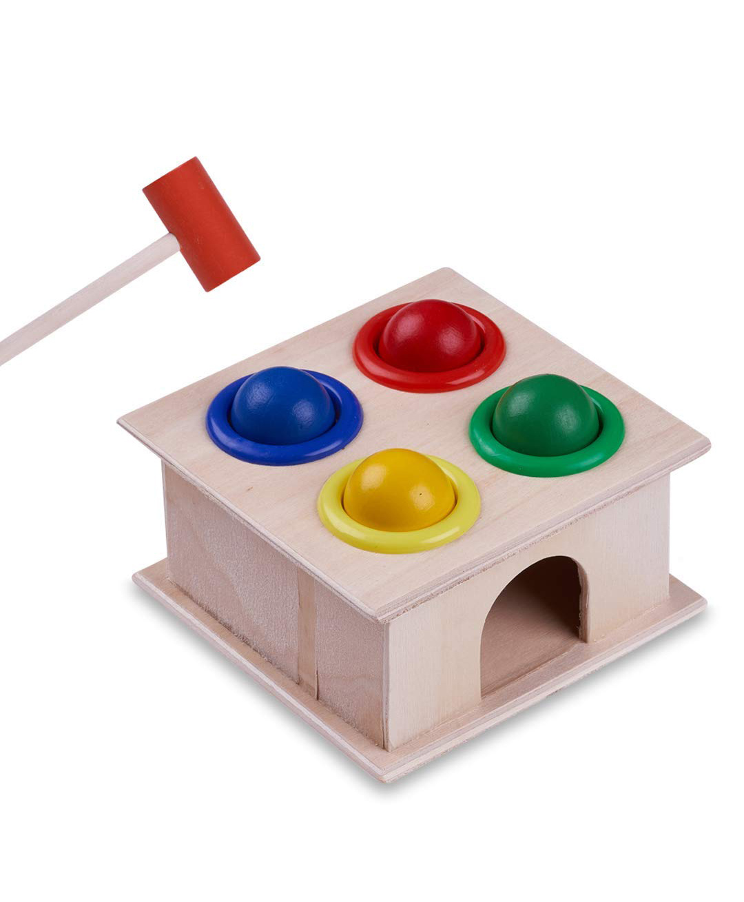 Smartcraft Wooden Hammer Ball Knock Pounding Bench with Box Case Fine Motor and Dexterity Skills Early Educational Toy Set for Kids 2+ Years (Hammer Ball)-Multicolor-image-6