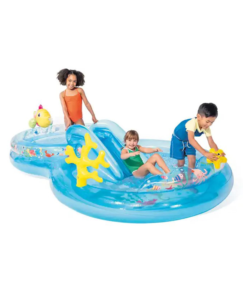 Intex Inflatable Under The Sea Goldfish Play Center Outdoor Swimming Pool With Water Slide Park Built-in Sprayer - Multicolor-picture-32