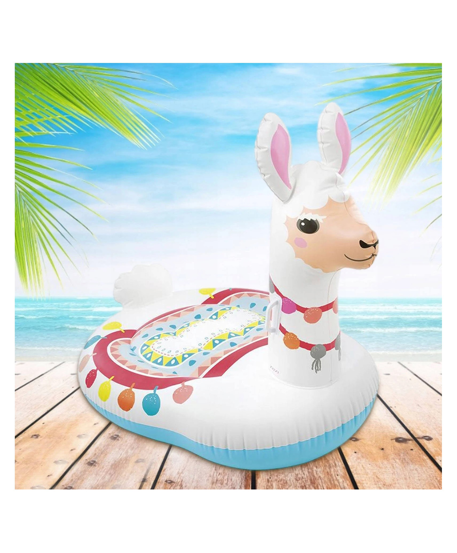 Intex Inflatable Cute Lama Ride-On Float With Handle Intex Swimming Pool Ride-On Float Intex Pool Float  Multicolor-picture-32
