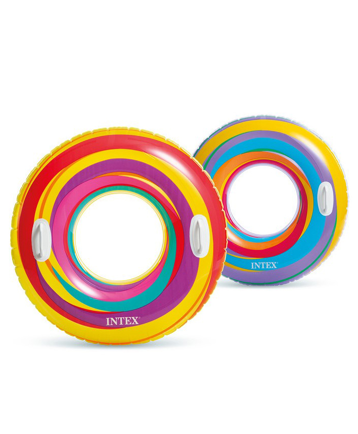 Intex Swimming Swirly Whirly Inflatable Pool Swim Tubes Intex Swim Tube For Swimming Pool And Beaches Intex Pool Tubes For Kids And Adults  Color May Vary-image-1