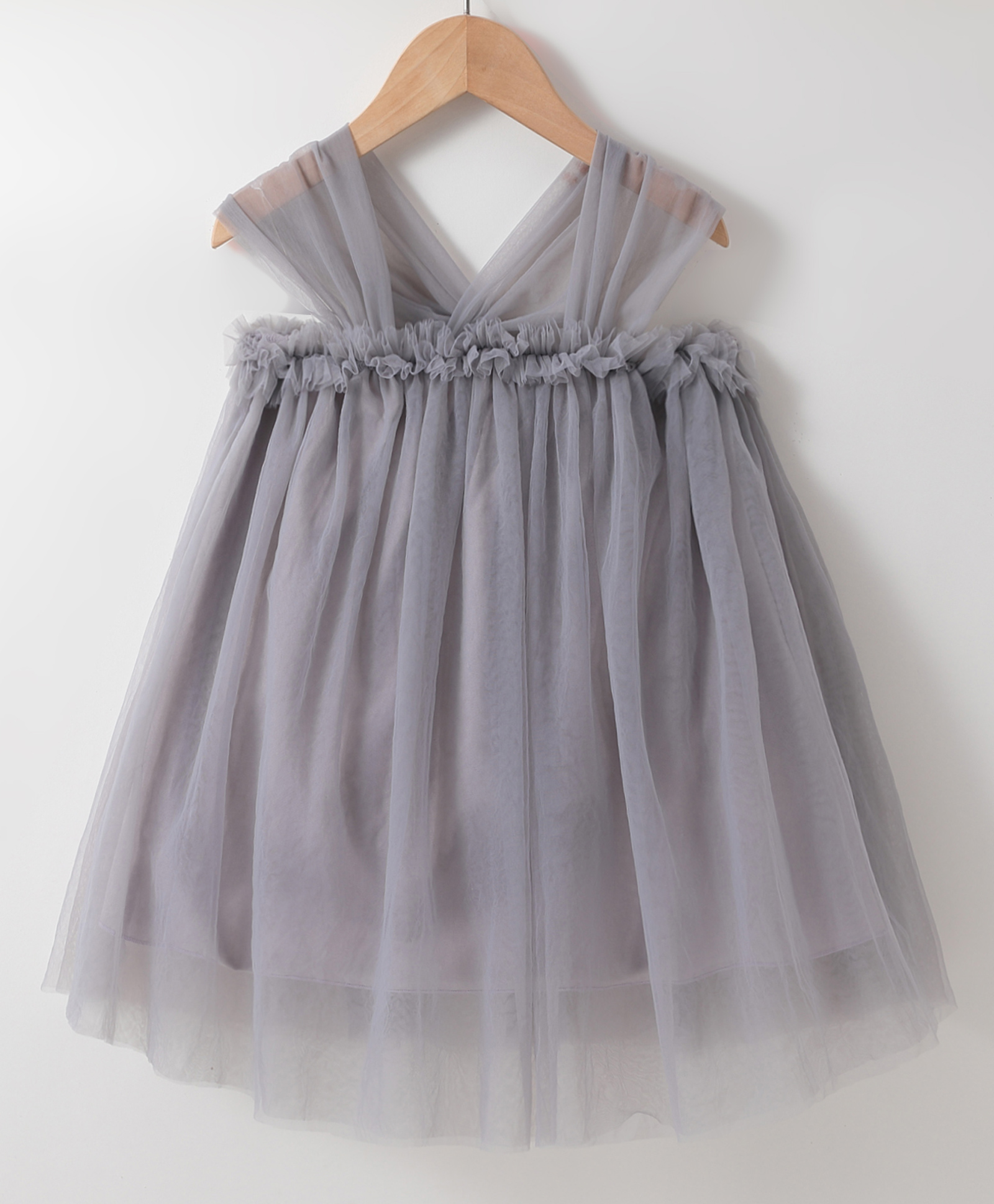 Kookie Kids Sleeveless Solid Color Party Frock - Grey-image-28