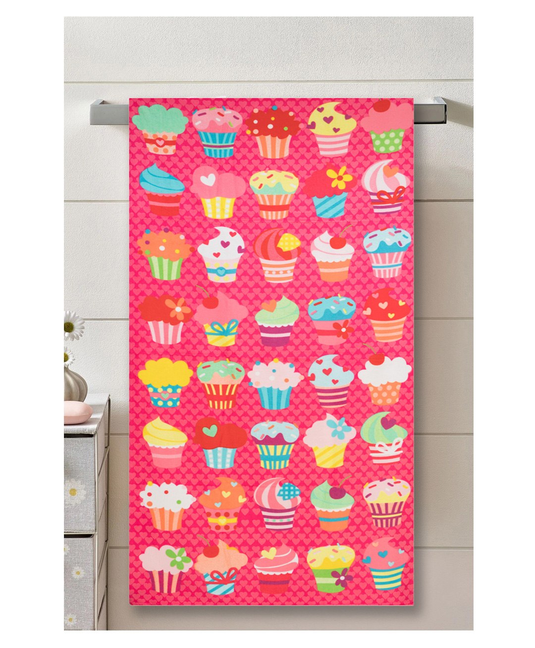 Yellow Bee Ice Cream Detaled Towel - Pink-picture-1