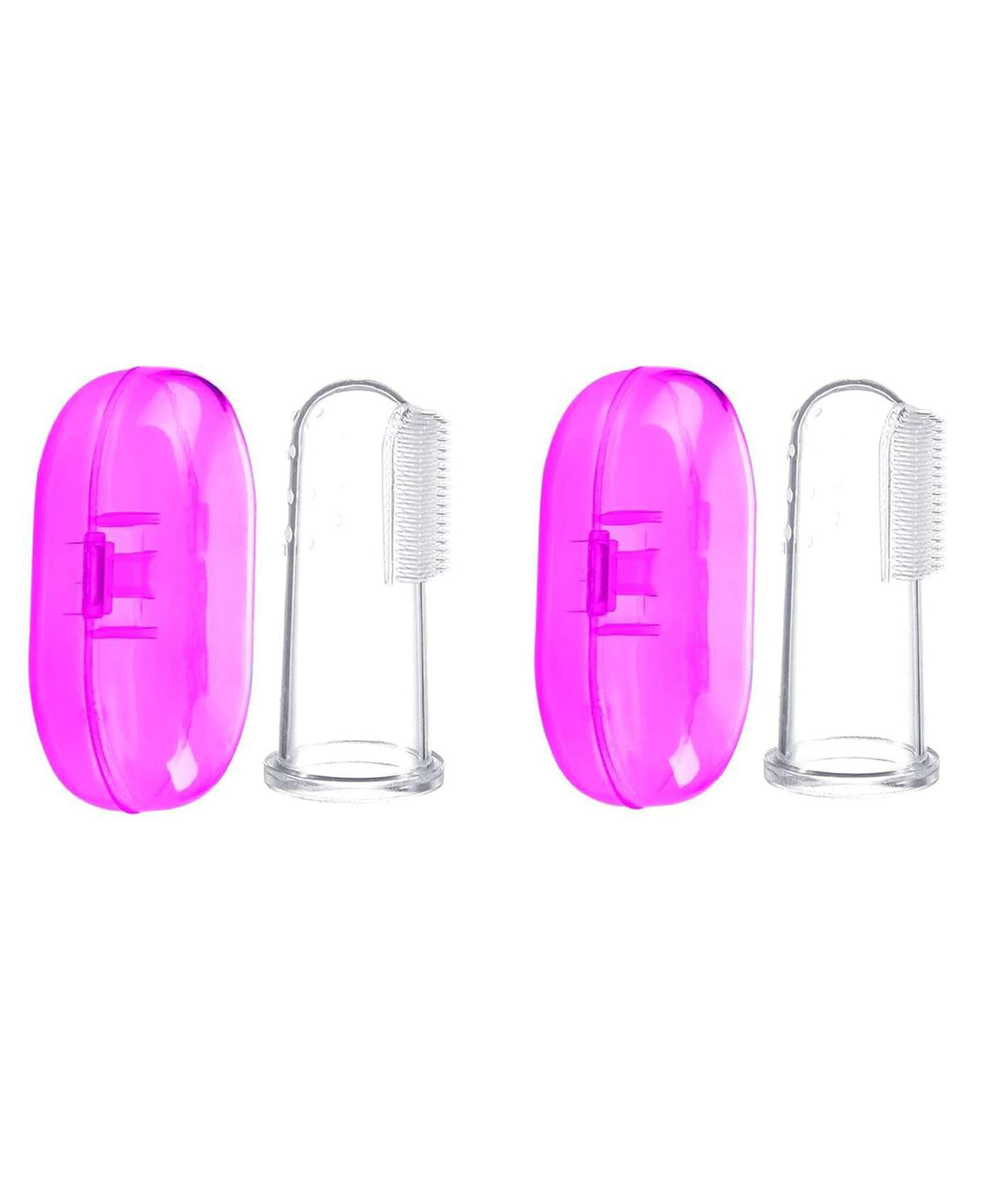 NeonateCare Baby Silicone Soft Bristles Finger Tooth Brush With Tongue Cleaner Back And Travel Protective Case Soft Baby Toothbrush For Babies Oral Hygienic Care (PINK)( Color and design may vary)-image-7