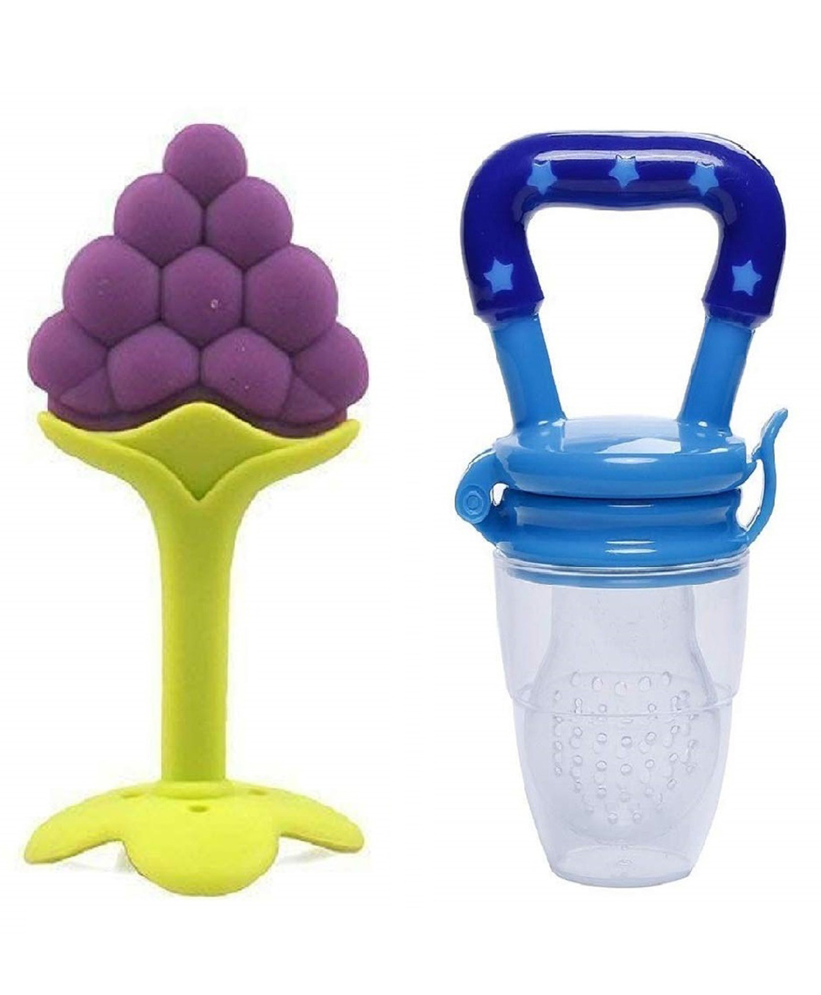 neonatecare Neonate Care Silicone Grapes Fruit Shape Teether With Feeding Nibbler - Blue ( color and design may vary)-picture-16
