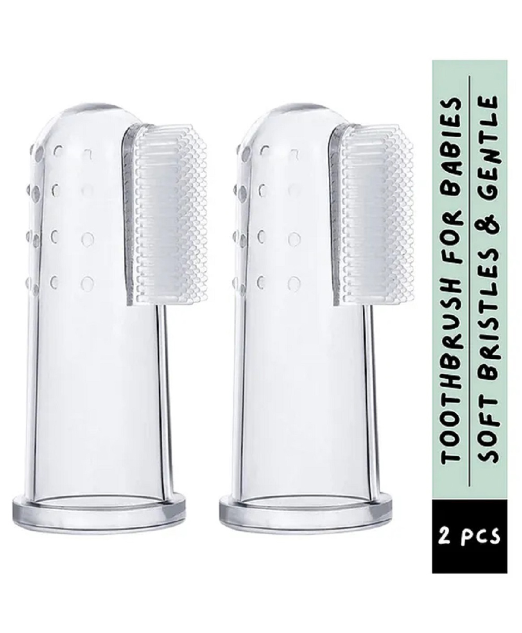 Neonate Care Baby Silicone Finger Toothbrush with the case for Easy Cleaning Massaging Soothing Gums and Oral Hygiene Pack of 2 - White ( color and design may vary)-image-11