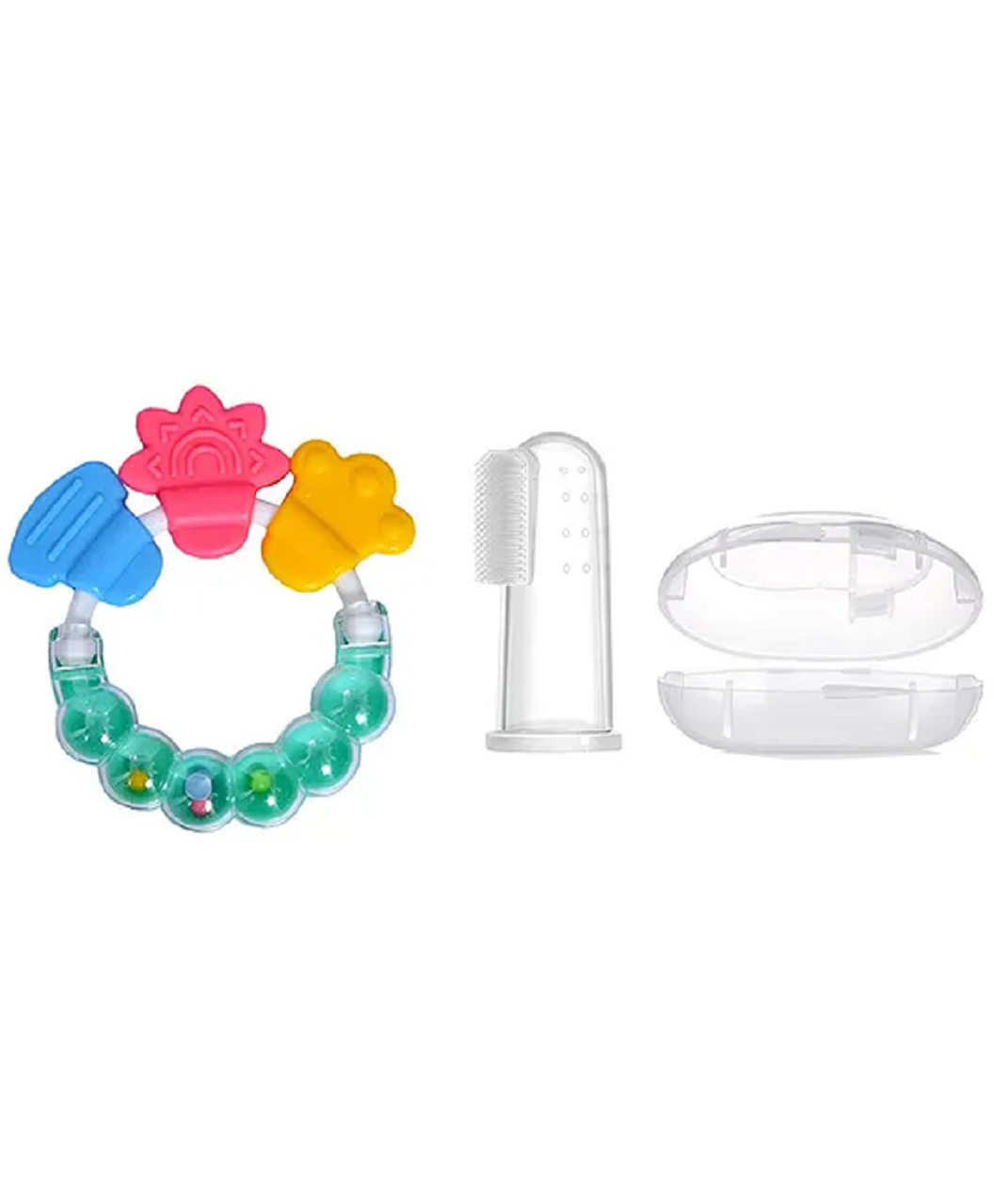 NeonateCare Silicone Teether & Finger Toothbrush | Safe & Soothing Oral Care for Babies - Mulicolor ( color and design may vary)-image-47