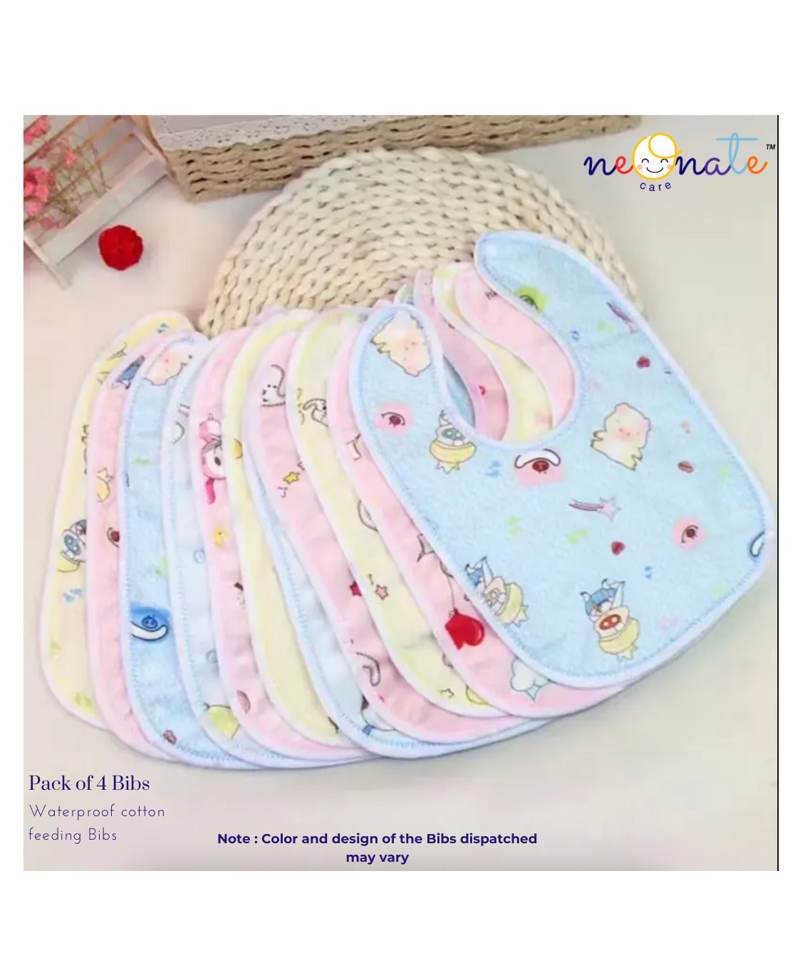 NeonateCare Baby Waterproof Cotton Feeding Bibs Apron Reusable Durable Long Lasting for Babies Girls Boys Drool Bibs with Snaps Set Combo-image-27