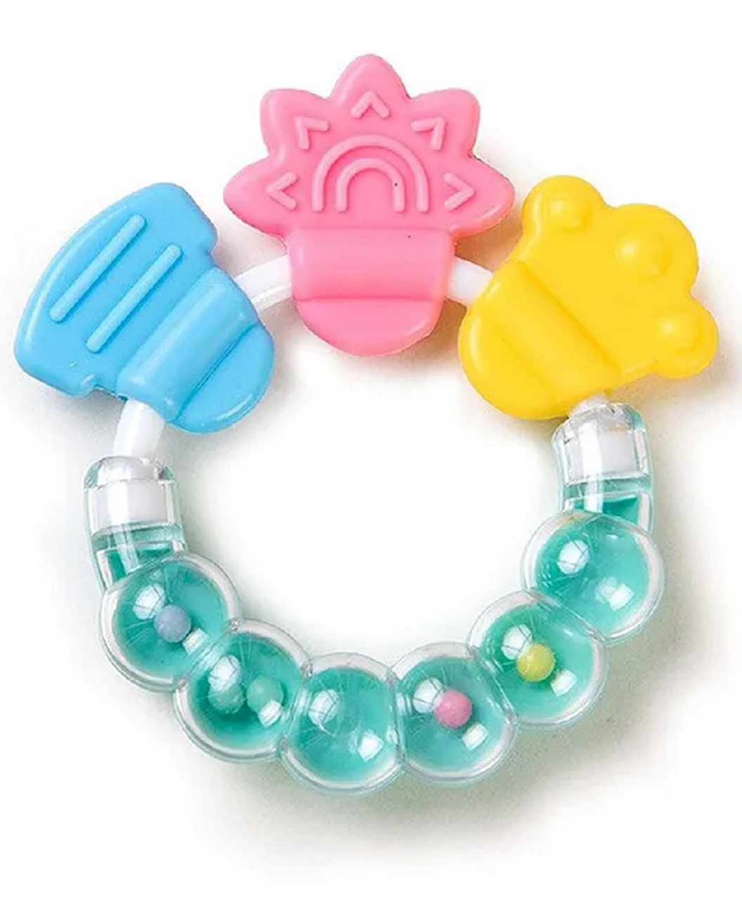 NeonateCare Round Shape BPA Free Silicone Bell Teether Ring - Green (color and design may vary)-picture-28