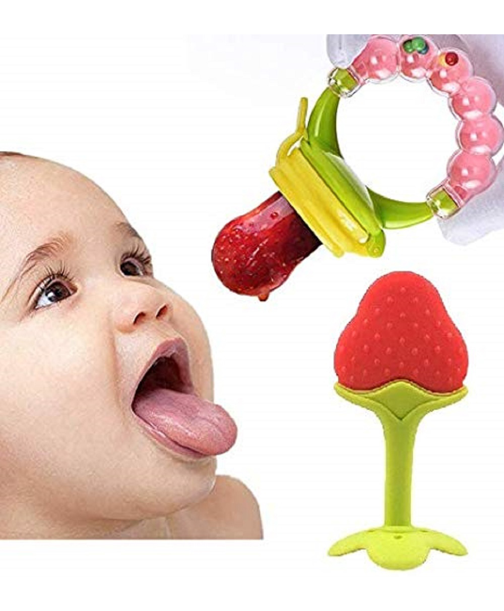 NeonateCare Silicone Fruit Teether and Nipple Food Nibbler for Baby (Multicolour) -Combo Pack of 2( Color and design may vary)-image-8