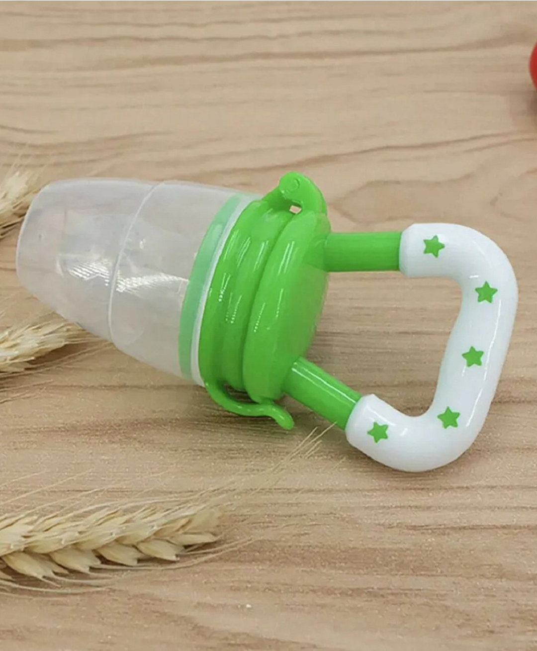 neonatecare Neonate Care Chewy Silicone Food and Fruit Nibbler with Extra Silicone Mesh Teether and Feeder - Green Fruit feeder ( color and design may vary)-picture-21