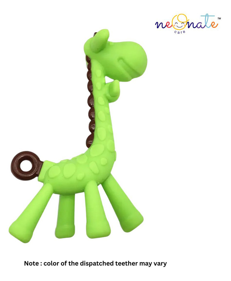 NeonateCare BPA Free -  Flexible -  Soft Silicone Giraffe Shape Teether- Multicolor ( color and design may vary)-picture-26