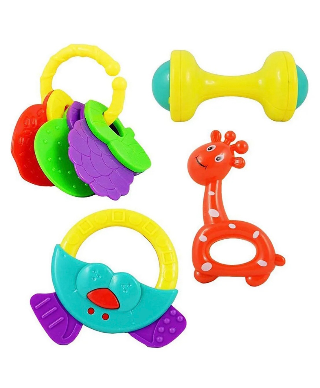 ARCADE TOYS Non Toxic Multi Colored Baby Rattle Toys for Kids(Set of 4) - Milticolour-picture-15