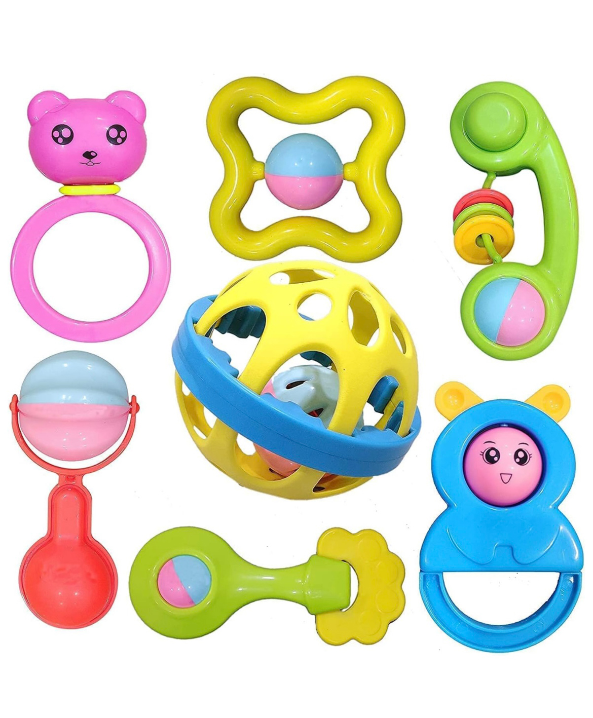 ARCADE TOYS Colourful Attractive Rattle Toy Set for Kids(Pack of 7) - Multicolour-image-44