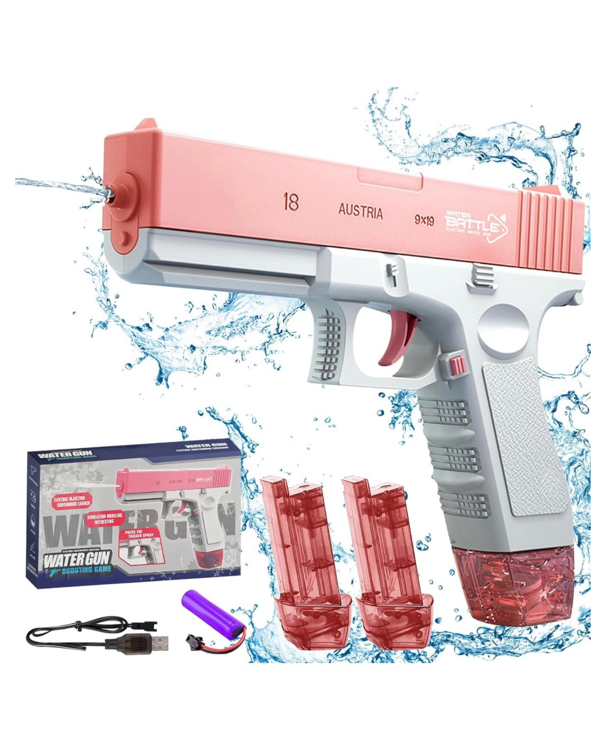 Arcade Toys Electric Water Spray Gun for Kids - Colour May Vary-picture-16