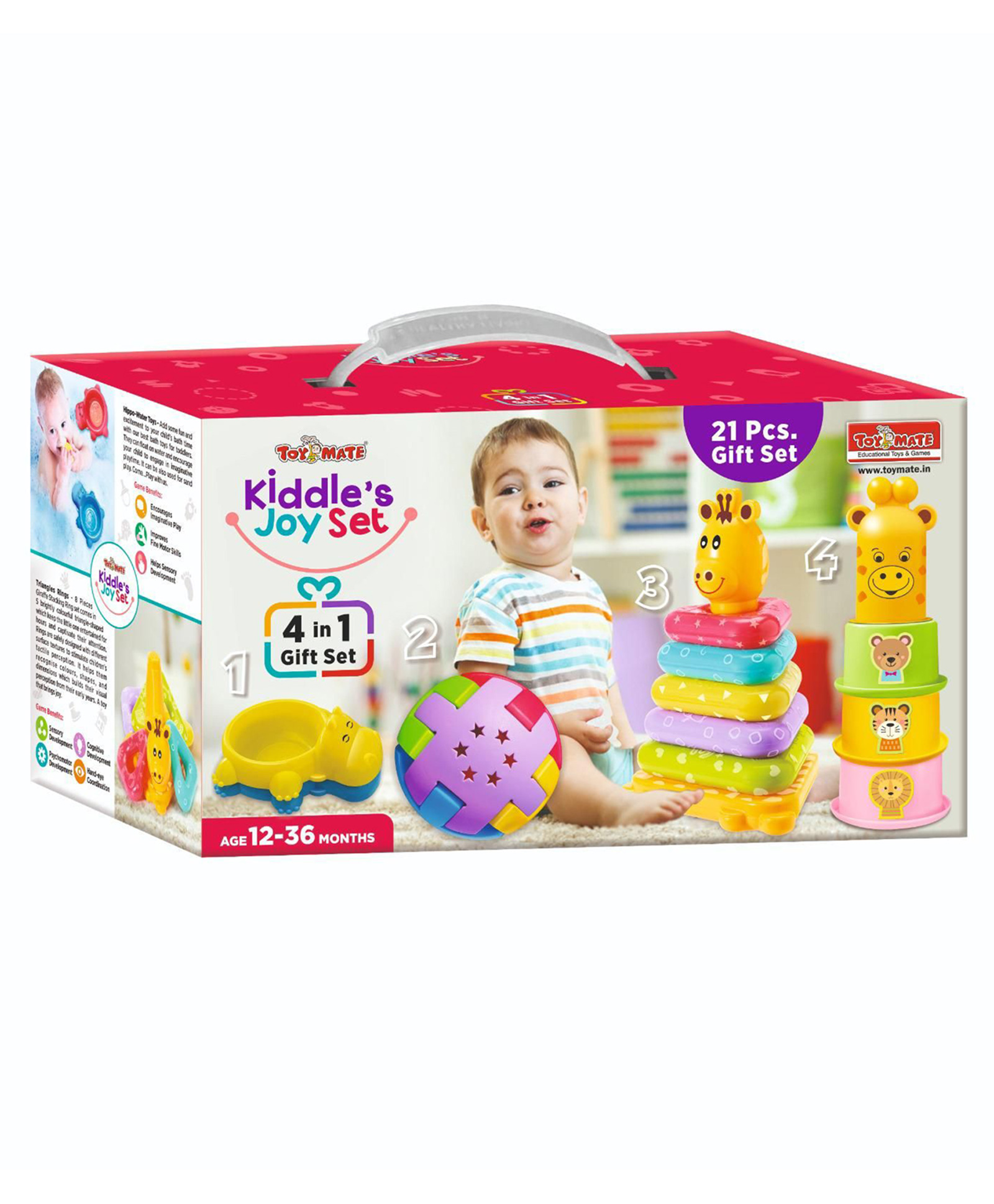 Toymate Kidle's Joy Stacking Toys 4 in 1 Gift Set Multicolour - 21 Pieces