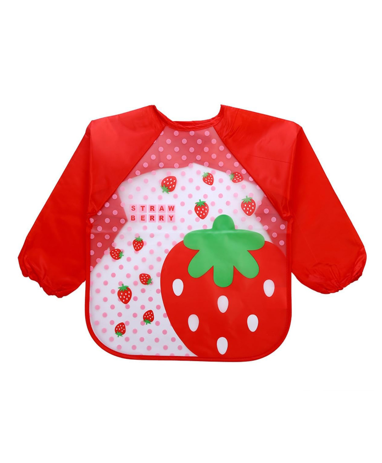 MOMISY Waterproof Smock Painting Apron for Kids Full Sleeve Feeding Bib for Babies Cartoon Animal Art for Infants Toddler Boys Girls (Red Strawberry)-image-44