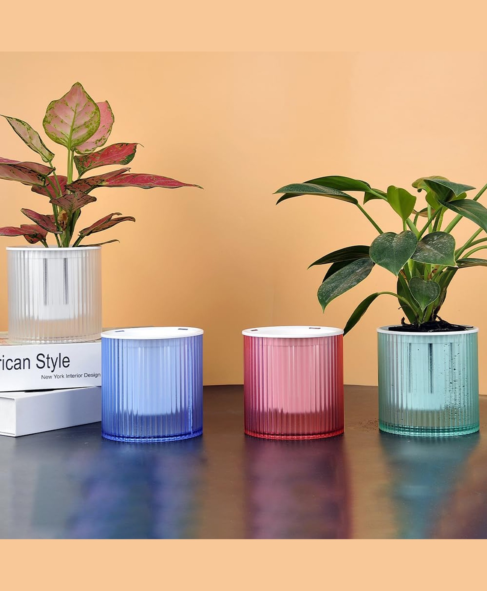 UMAI Self Watering Plant Pot - 4 inches (11 cm) Plant Pots | Plastic Automatic Watering Planters for Indoor, Outdoor, Balcony, Garden, Home, Office (Pack of 4, Multicolor)-image-40