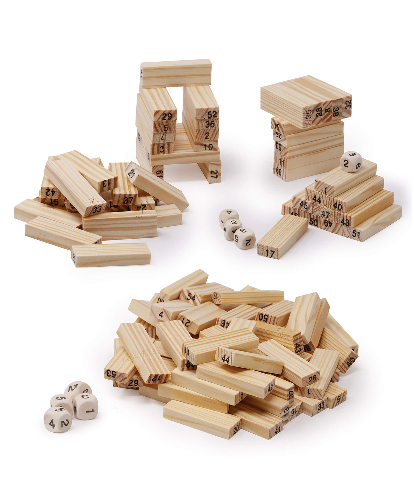 Fiddlerz Wooden Tower Blocks 48 PCS Building Blocks Game for Kids with 4 Dice Stacking Numbers Wooden Tumbling TowerBoard Educational Puzzle Game-picture-24