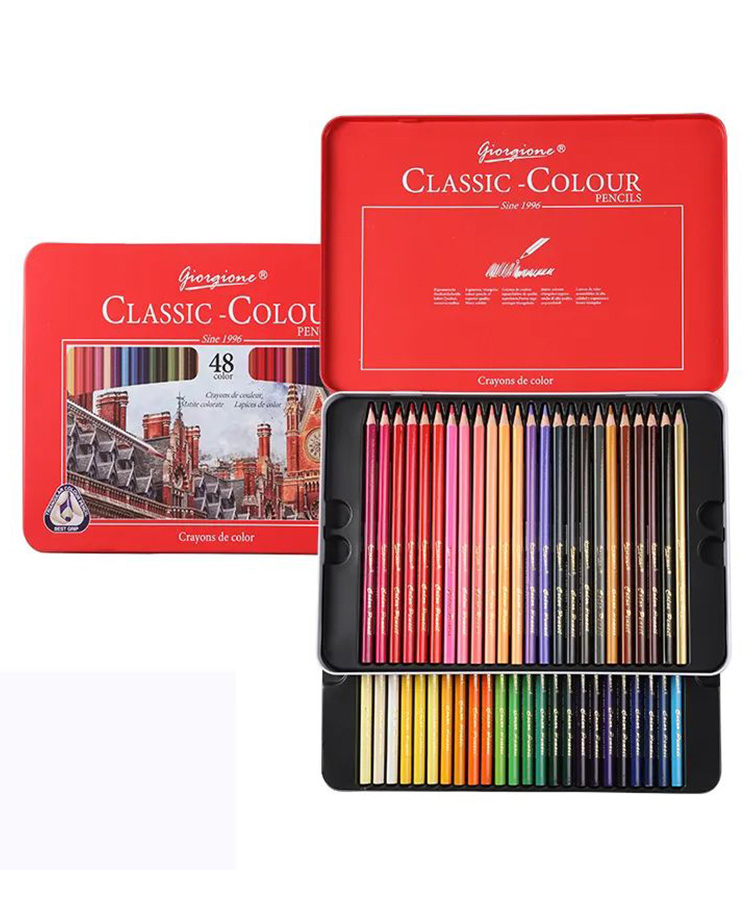 SCHOOLISH Thick Rod Multicolor Triangle Painting Environmental Oily Children's Colored Pencil Set (SET OF 48 Pencil colour)-image-11