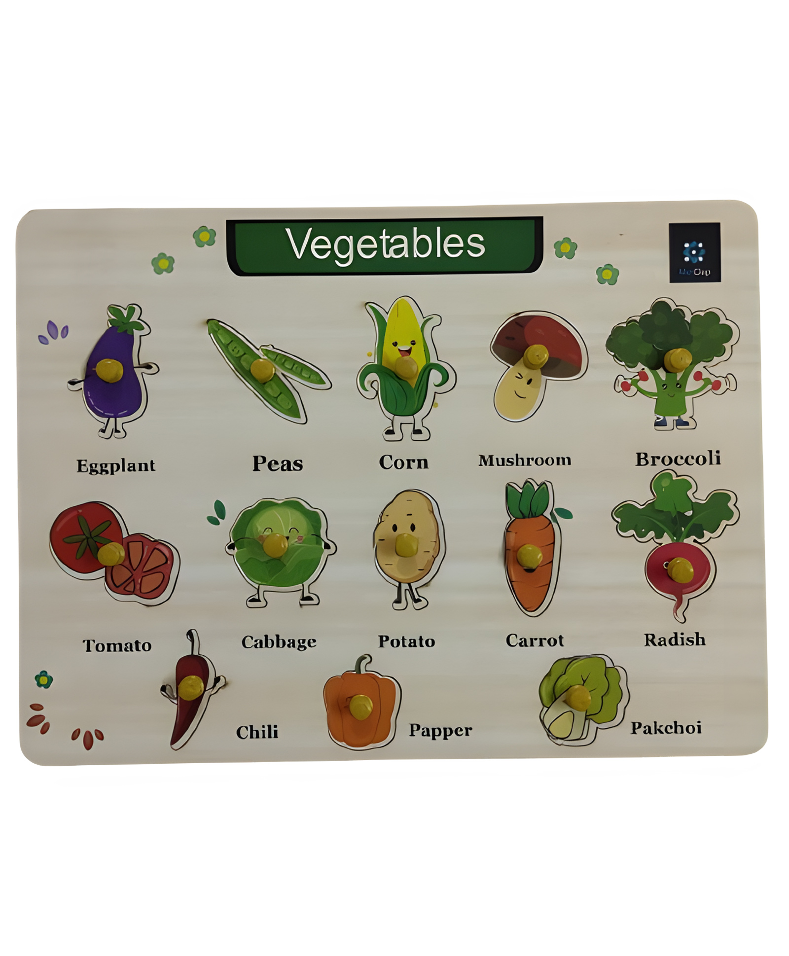 MetClap Vegetables Tray (1 wooden Tray) 14 Pcs-picture-13