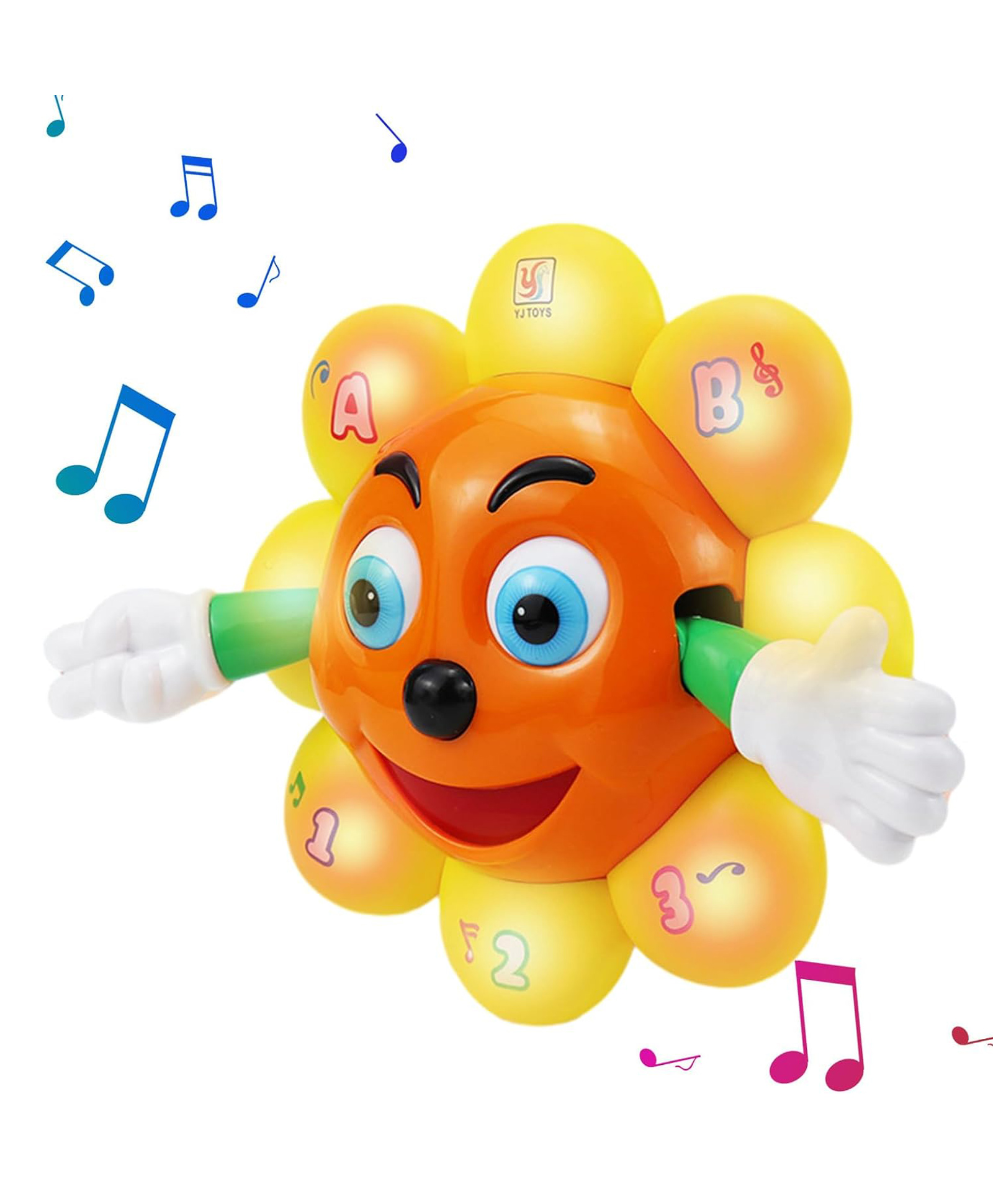NEGOCIO Interactive Sunflower Toy for Kids, 360° Rotation, Mobile, Flashing, Sound, Plant, Cartoon, Cute, Electronic, Fun, Toddlers -PACK OF 1 - COLOR MAY VARY-image-32
