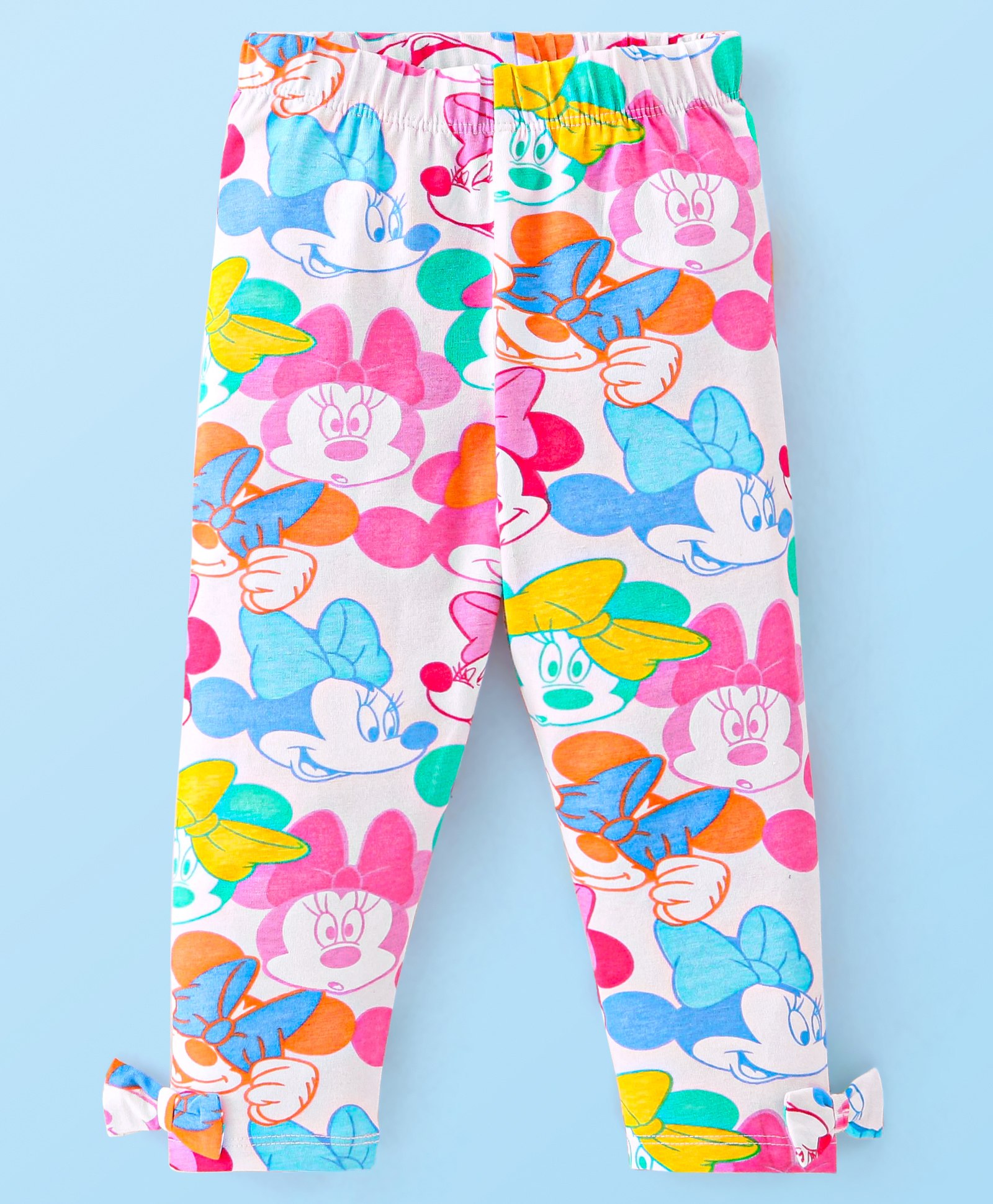 Babyhug Disney Cotton Lycra Knit Full Length Minnie Mouse Printed Leggings - Multicolour-picture-12