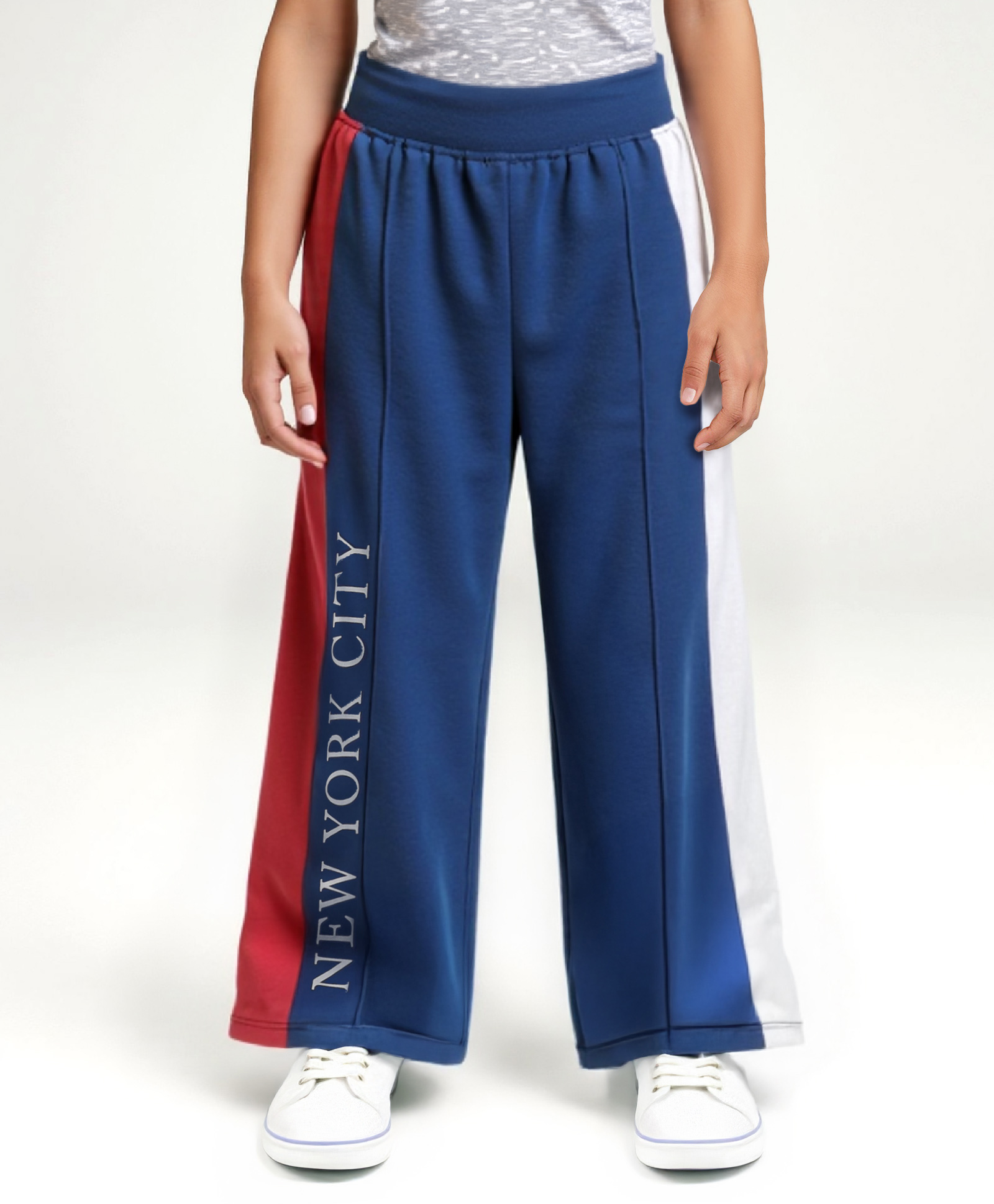 Honeyhap Premium Terry 100% Cotton With Bio Finish Full Length Track Pant Text Print - Navy Blue Red & White-image-15