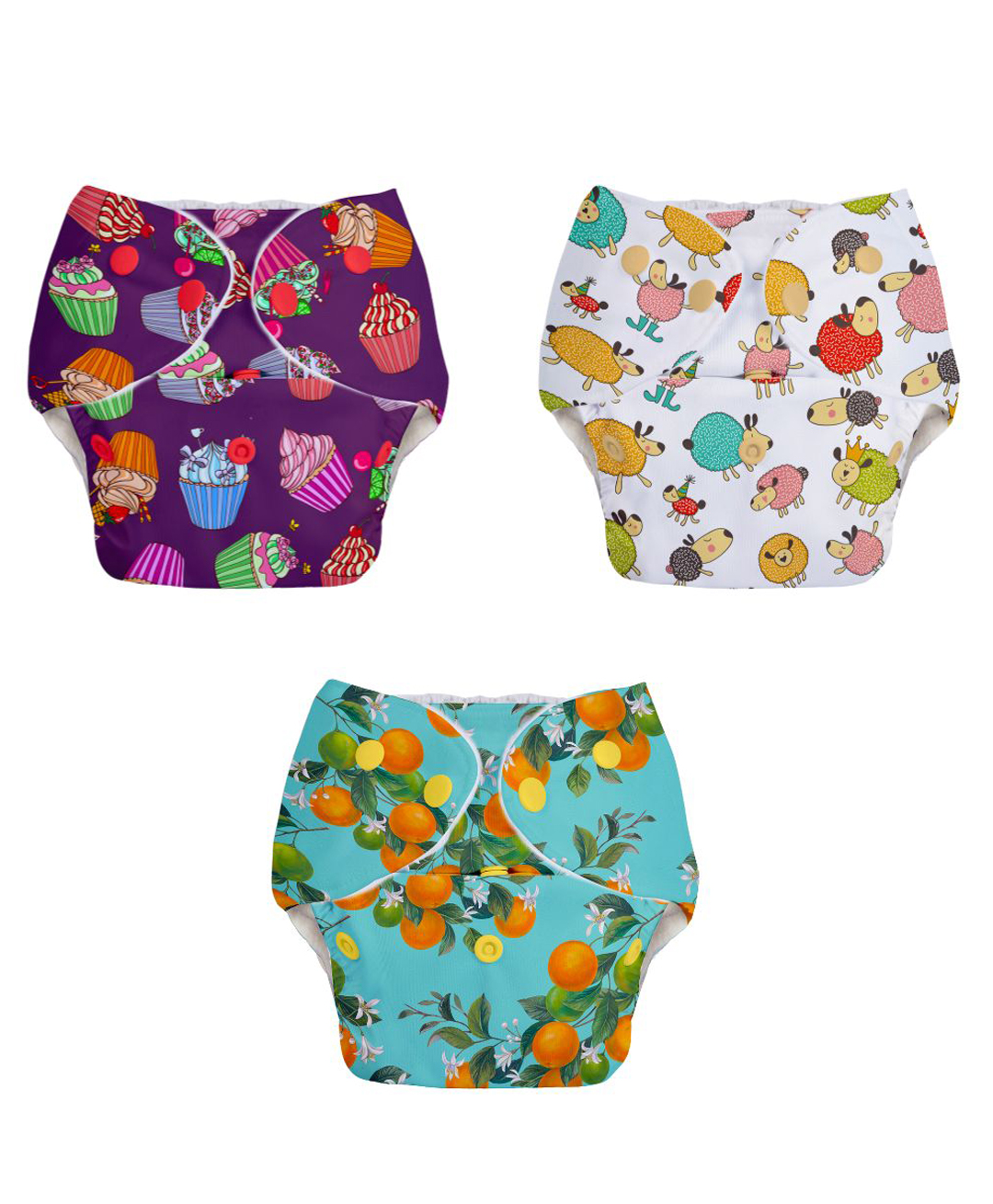 Superbottoms BASIC Washable & Reusable Cloth Diapers, Quick dry high absorption Diapers for Baby (3m-3y) - Pack of 3 Cloth Diaper For Baby-image-40