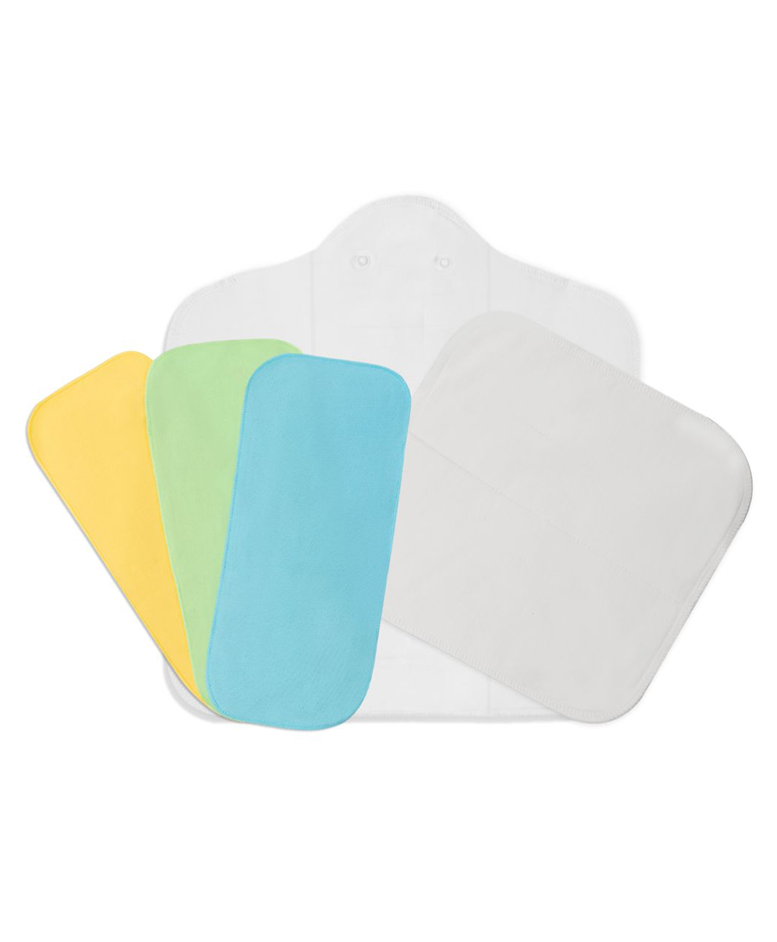 SuperBottoms 5 piece value pack for babies - 1 Magic Dry organic cotton pad set + 3 diaper fleece liners (easy clean top sheets)|Quick Drying soaker (Prefold Style) + Diaper liner combo