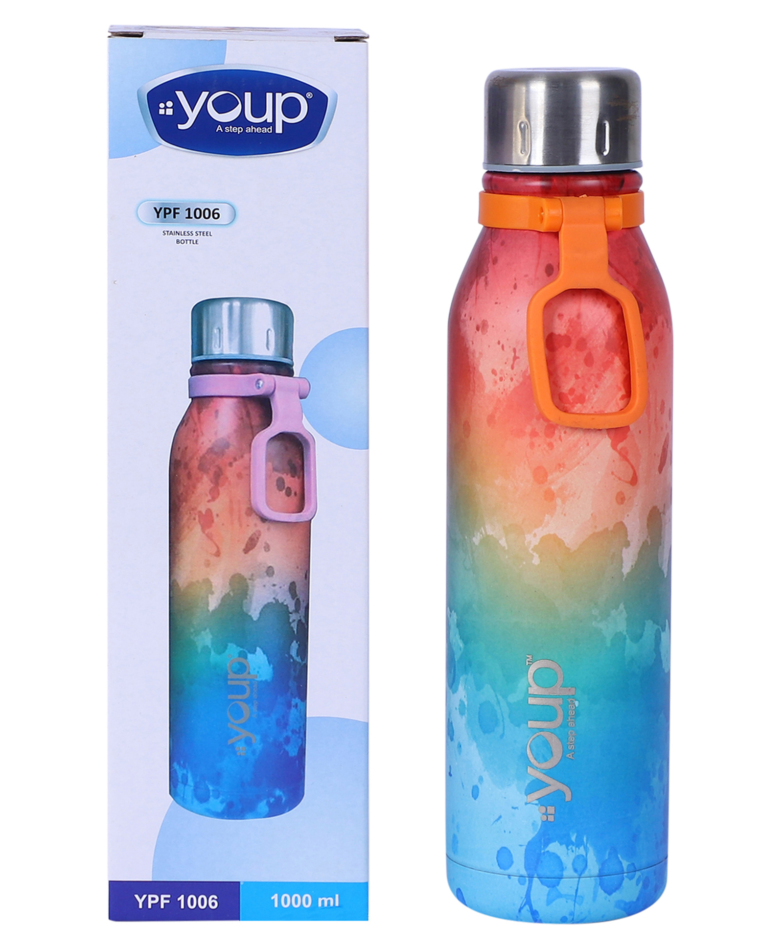 YOUP Stainless Steel Water Bottle for Office Gym Travel School Dance Home Refrigerator Water Bottle For Adults Kids Girls Boys YPF 1006-1000 ml-picture-44