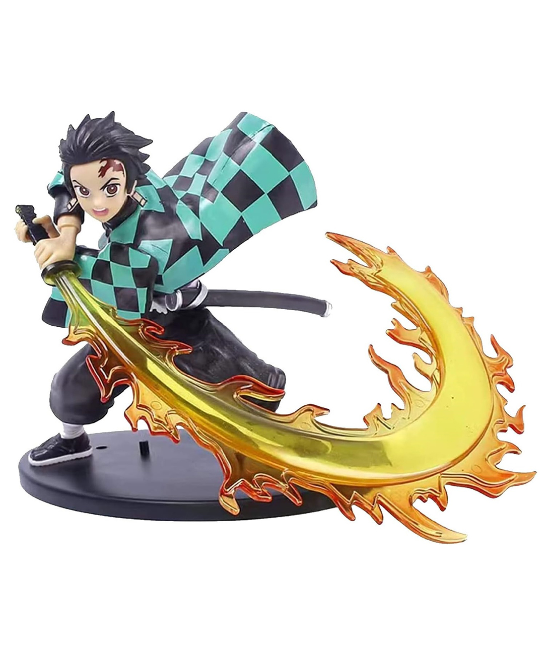 Tanjiro Demon Slayer Action Figure Flaming Sword Special Edition for Car Dashboard, Decoration, Cake, Office Desk & Study Table-image-37