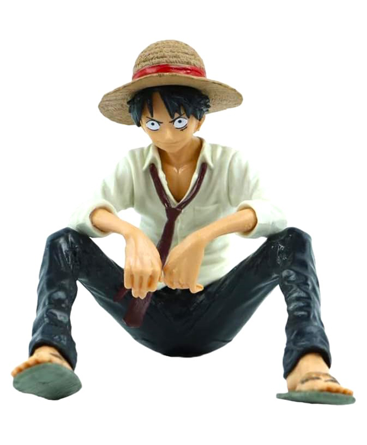 Awestuffs Monkey D Luffy One Piece Action Figure Sitting Limited Edition for Car Dashboard, Decoration, Cake, Office Desk & Study Table - Height 10 CM-image-27