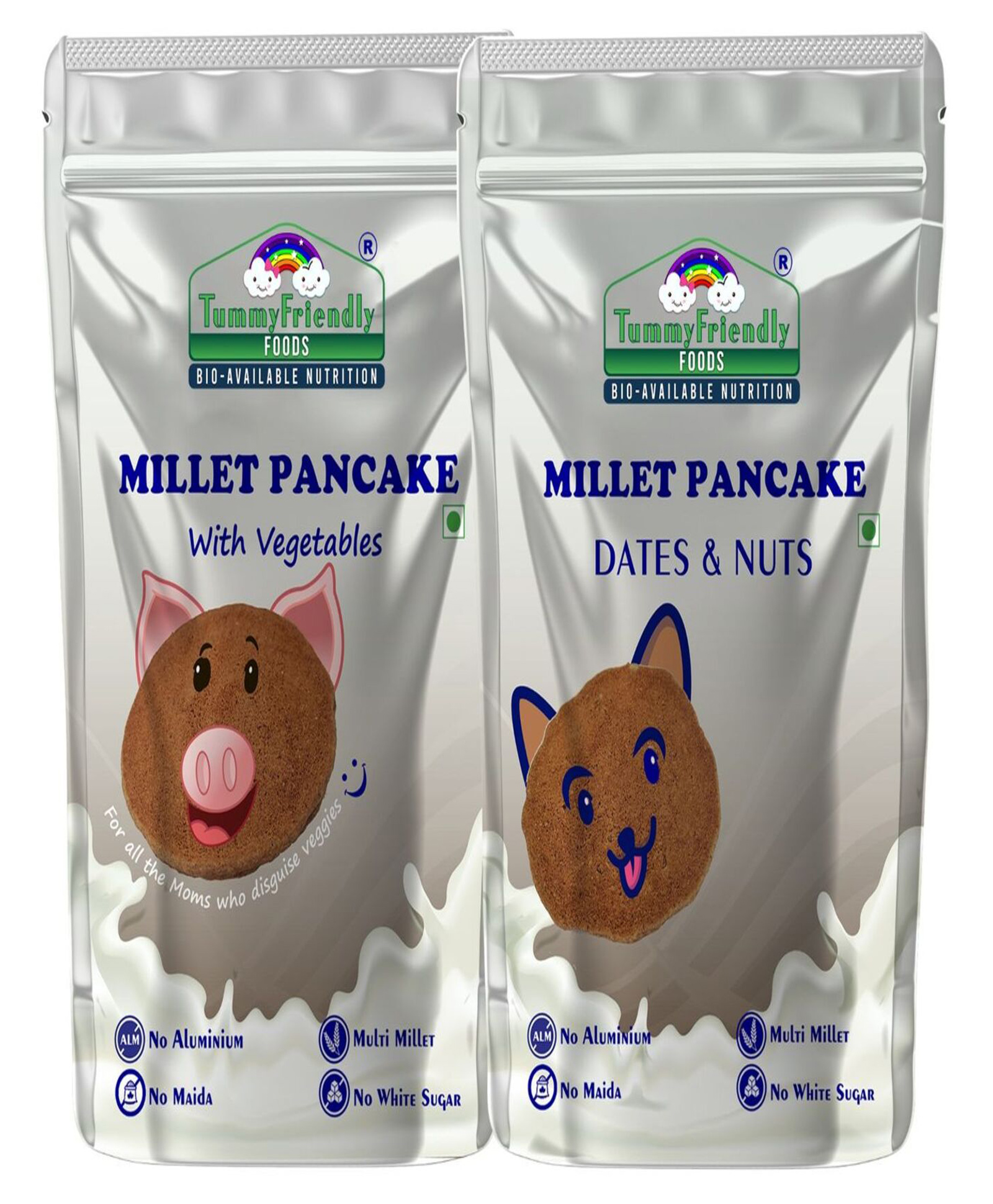 TummyFriendly Foods Millet Pancake Mix - Veggies, Dates, Nuts. HealthyBreakfast. 2 Packs 150g Each Cocoa Powder (2 x 150 g)-image-44