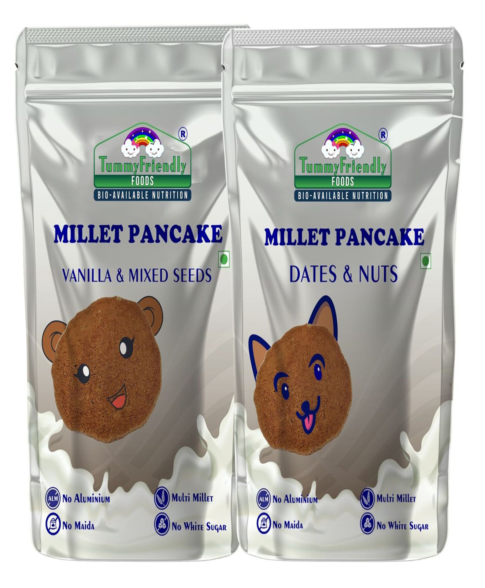 TummyFriendly Foods Millet Pancake Mix - Dates, Nuts, Seeds. HealthyBreakfast. 2 Packs 150g Each Cocoa Powder (2 x 150 g)-image-11
