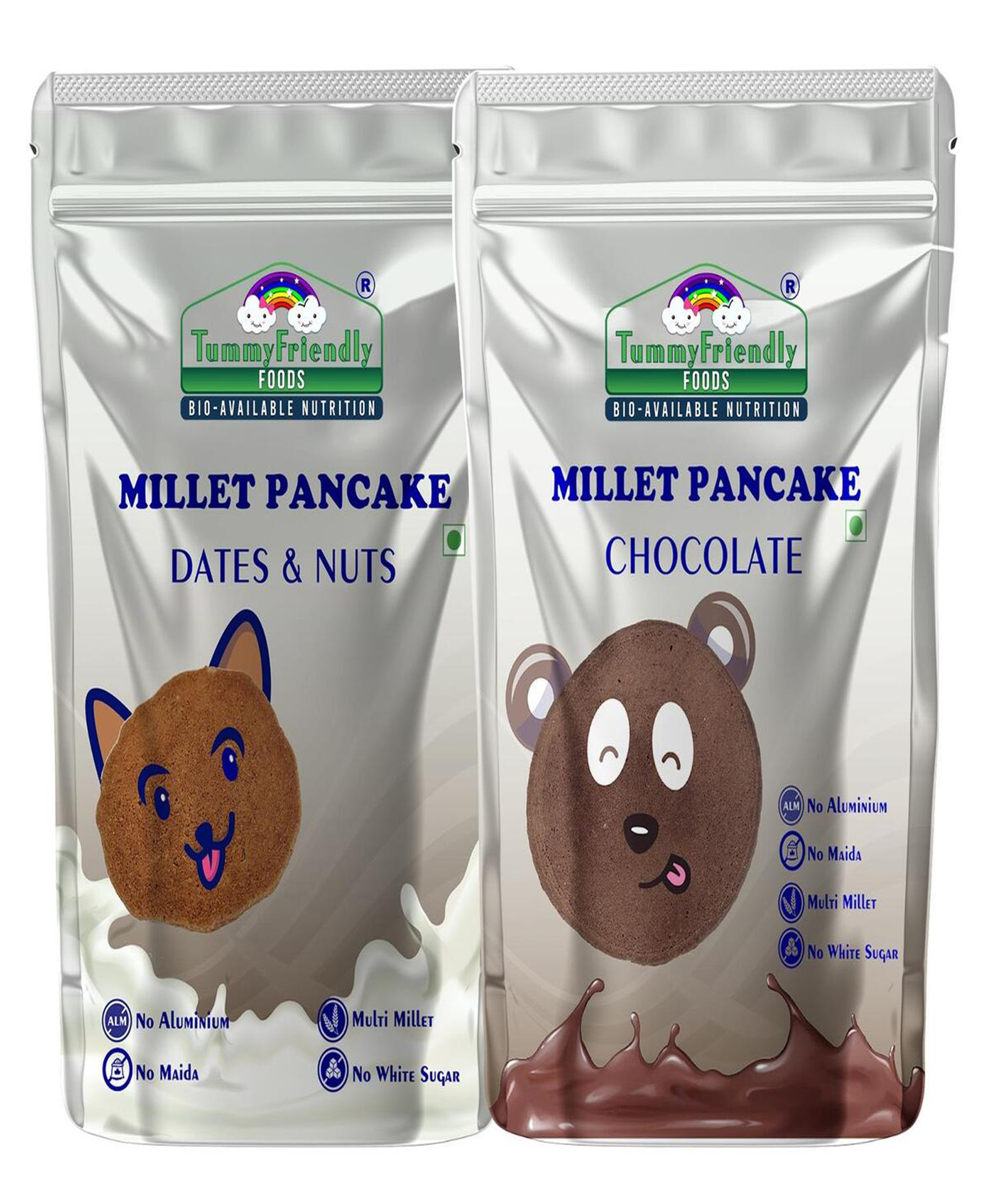 TummyFriendly Foods Millet Pancake Mix - Chocolate, Dates, Nuts. HealthyBreakfast. 2 Packs 150g Each Cocoa Powder (2 x 150 g)-image-43