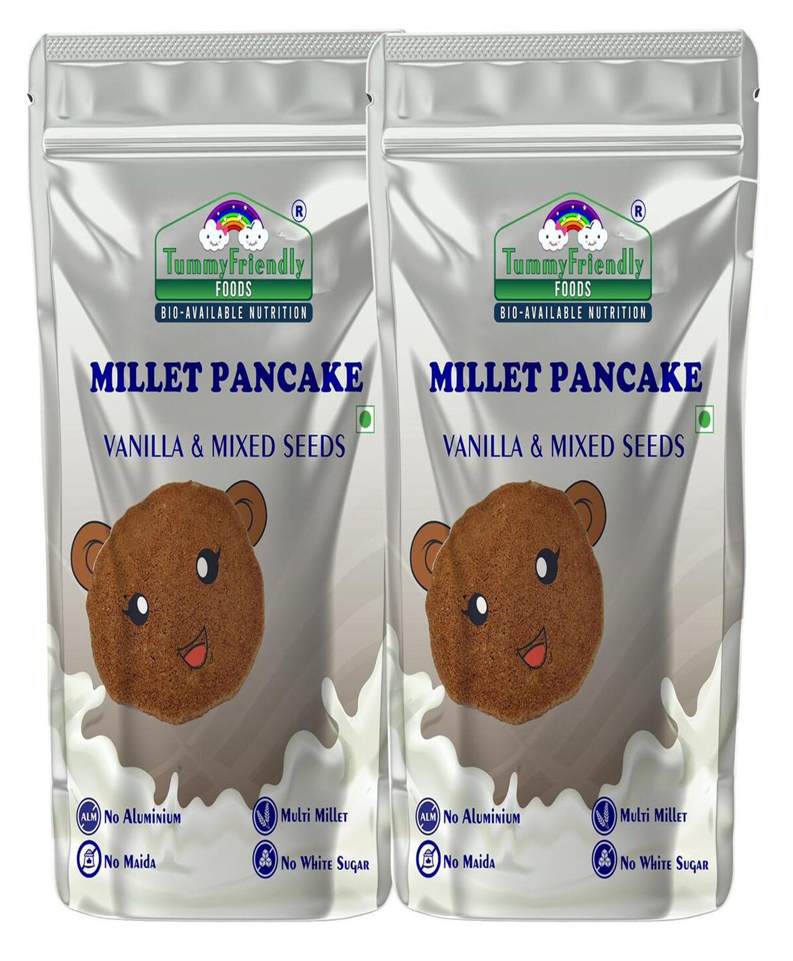 TummyFriendly Foods Millet Pancake Mix - Chocolate, Seeds. HealthyBreakfast. 2 Packs 150g Each Cocoa Powder (2 x 150 g)-image-5