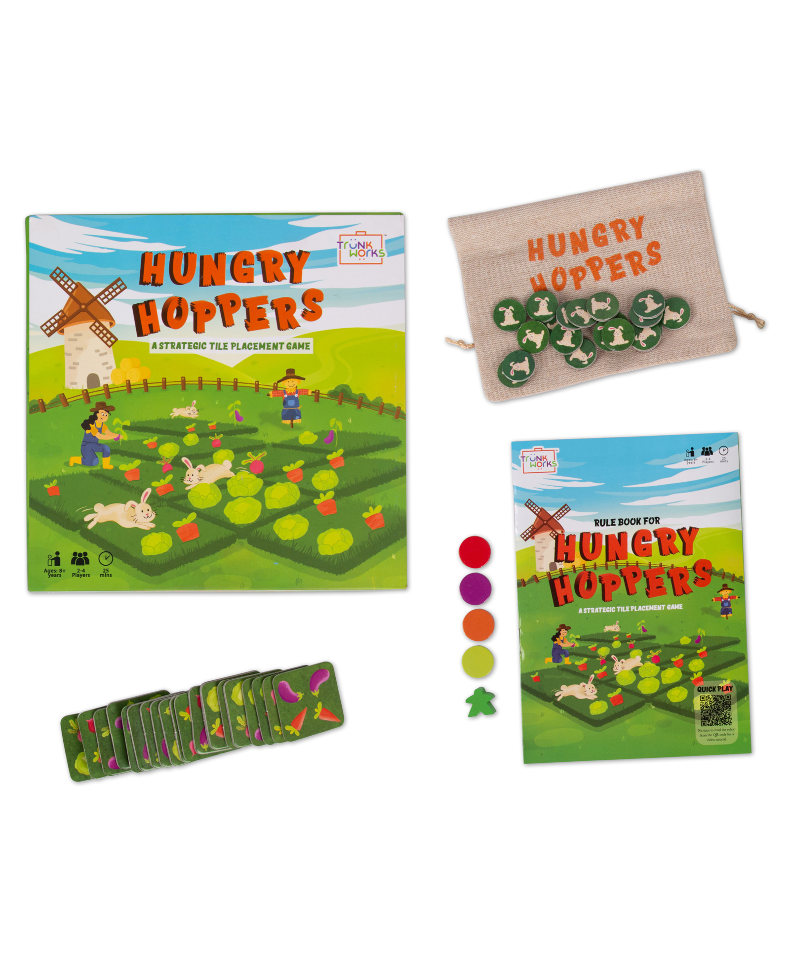 trunkworks Trunk Works Hungry Hoppers - A Strategic Tile Placement Game-picture-14