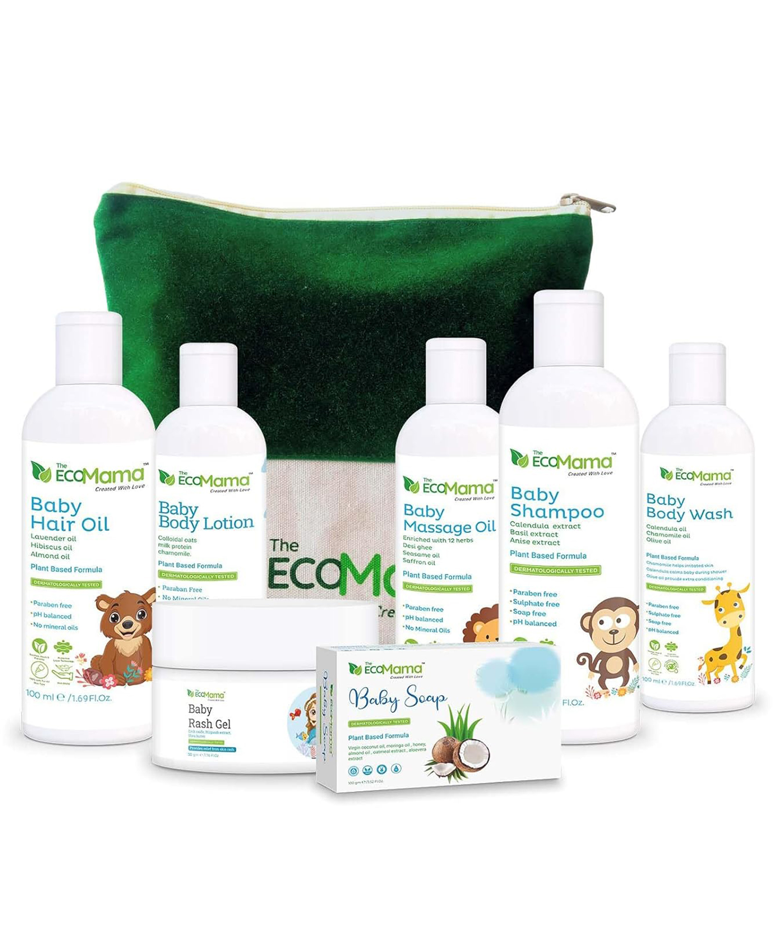 The Eco Mama 7-in-1 Baby Skin & Hair Care Kit (Medium) |Shampoo, Massage Oil, Lotion, Body Wash, Hair Oil, Rash Gel Soap-image-38
