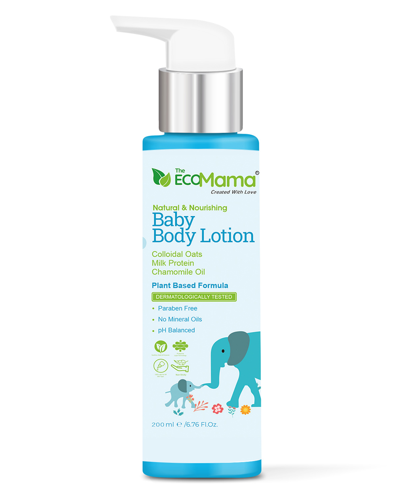 The Eco Mama Moisturizing Baby Body Lotion with Colloidal Oats, Milk Protein & Chamomile Oil (200 ml). Toxin Free, Vegan-image-32