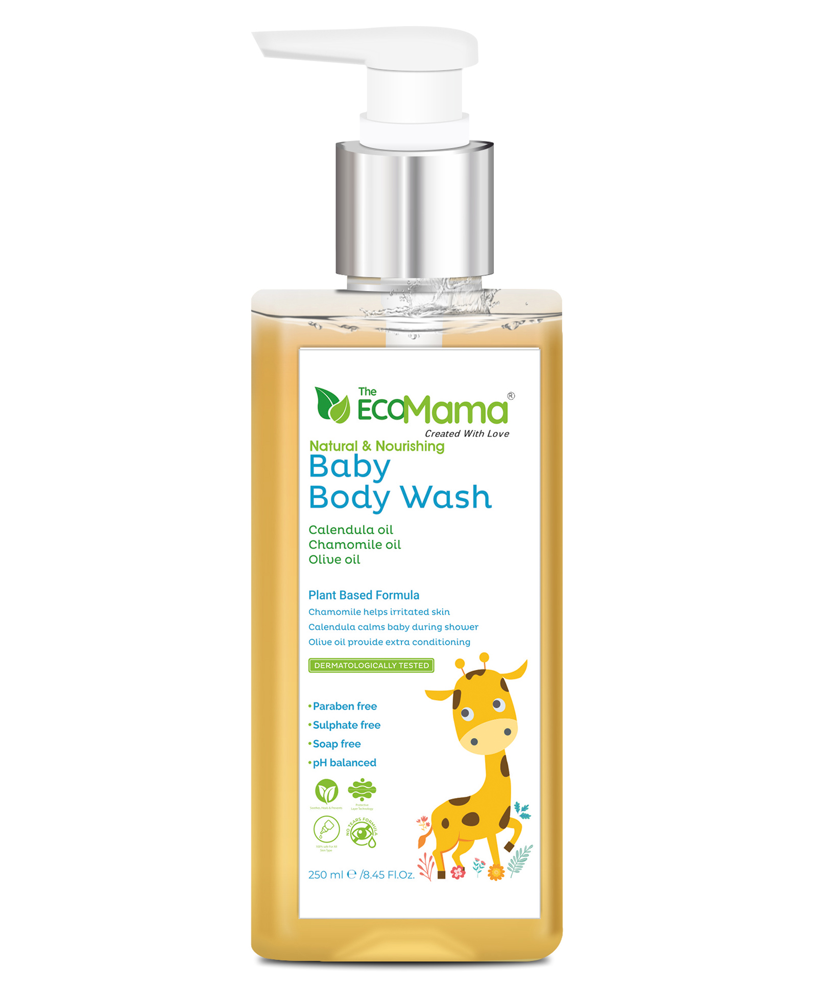 The Eco Mama Tear Free Natural Soft Baby Body Wash (250 ml) for Gentle Cleansing and pH balance| Vegan, Toxin Free-picture-16