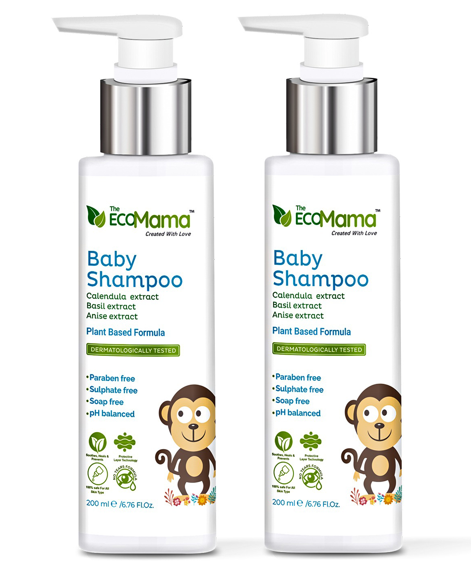 The Eco Mama Baby Shampoo 200 ml Each Pack of 2 Shea Butter Calendula Coconut Oil For all scalp type Toxin Free & Vegan-image-19